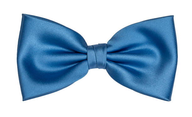 Bow tie on white background Top view of light blue bow tie, isolated on white background. bow tie stock pictures, royalty-free photos & images