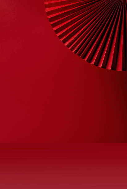 istock Red Christmas background. New Year greeting card. Minimal style. 1347071325