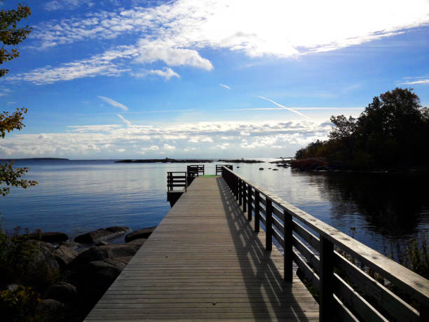 istock Bathing pier in southern Sweden 1347078478