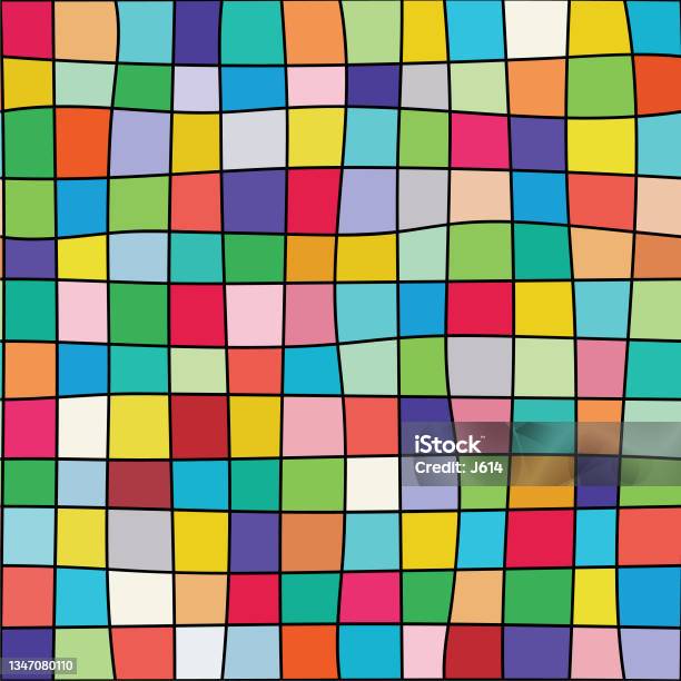 Colorful Squares Seamless Grid Pattern Stock Illustration - Download ...
