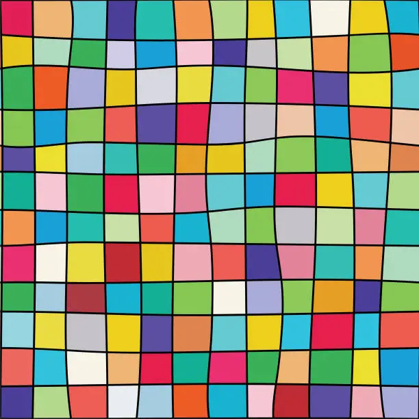 Vector illustration of Colorful squares seamless grid pattern