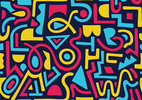 A bunch of irregular, colorful shapes. Seamless pattern. EPS10 vector illustration, global colors, easy to modify.