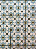 istock Old fashioned stars pattern floor tiles 1347081837