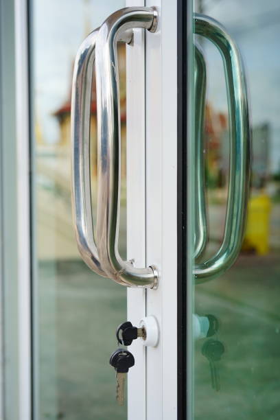 istock Door Handles on a Glass 1347083179