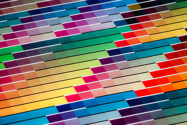 A close-up background shot of a multi-colored pattern.