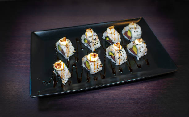 istock Uramaki meat sushi 1347085050