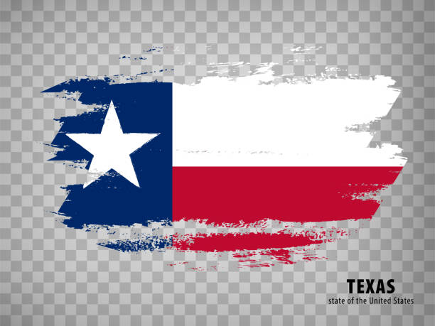 illustrazioni stock, clip art, cartoni animati e icone di tendenza di bandiera del texas da pennellate. stati uniti d'america.  segnala texas con titolo su sfondo trasparente per il design del tuo sito web, app, interfaccia utente. vettore azionario.  eps10. - texas state flag