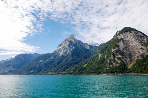 istock Mountain range what can be seen on Lake Lucerne in Switzerland 1347086193