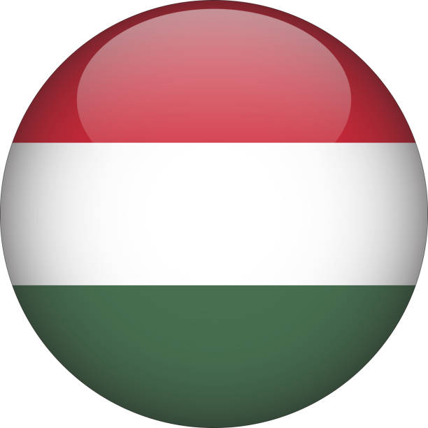 ilustraciones, imágenes clip art, dibujos animados e iconos de stock de hungría 3d redondeado icono de botón de bandera de país - hungarian flag