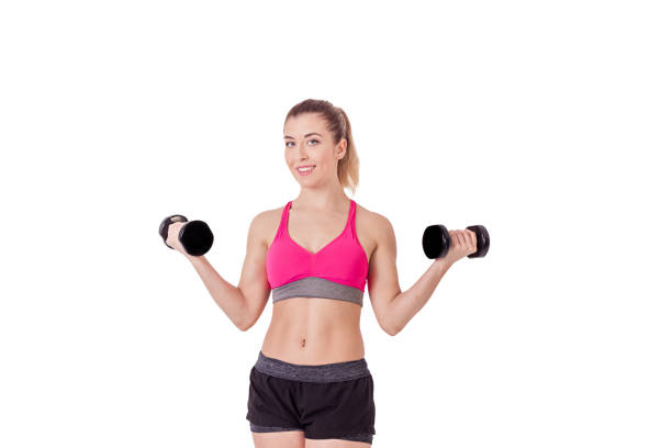 istock Young Fit Athletic Woman On Light Background 1347094692