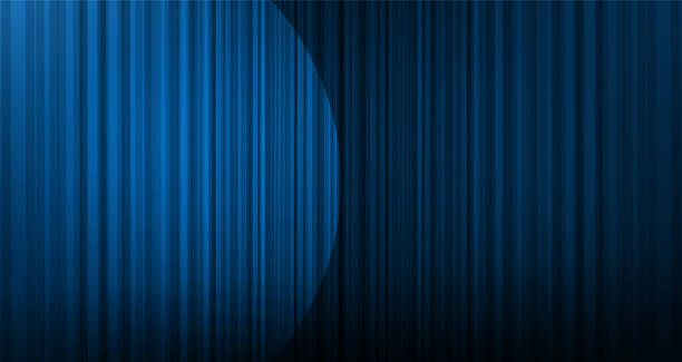 Blue curtain with blue stage Light background,modern style,vector. vector art illustration