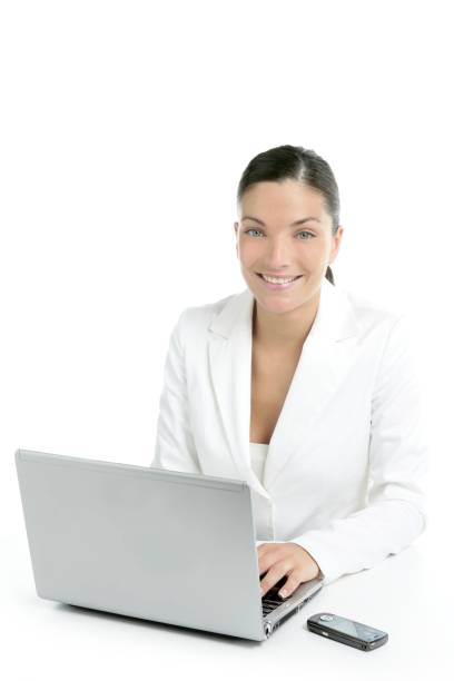 istock Modern businesswoman with white suit 1347095873