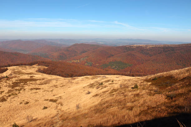 istock Landscape of mountain peaks, Bieszczady Mountains 1347096966