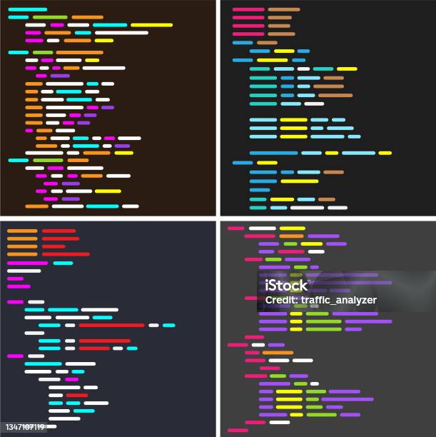 Colorful Computer Code Stock Illustration - Download Image Now - Coding ...