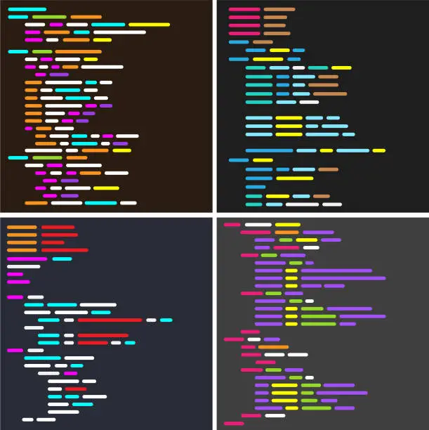 Vector illustration of Colorful computer code