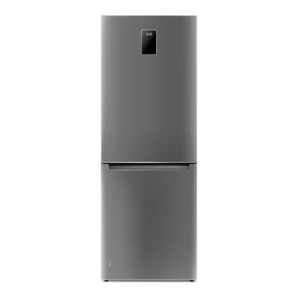 istock Modern stainless steel refrigerator fridge. Freezer refrigerator. Household tech and appliances. Realistic 3d Vector Illustration, isolated on white background. 1347107266