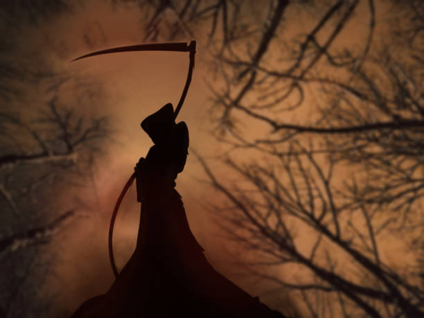 istock Creepy man silhouette in the fog 1347114789