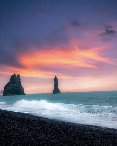 istock Iceland Black Rock Beach Sunset 1347116179