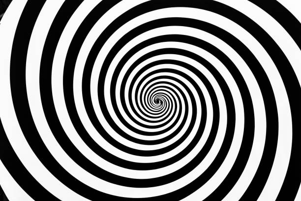 schwarze endlose spirale - abstract swirl curve ethereal stock-fotos und bilder