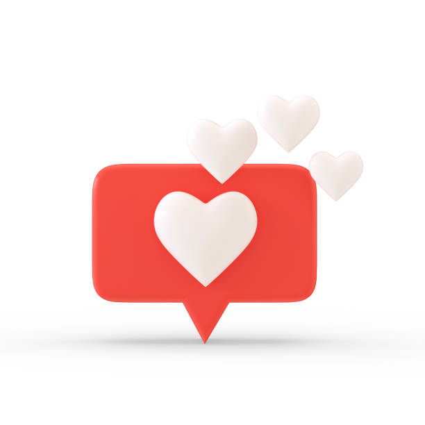 istock Speech Bubble with Heart, Social Media Notification Like Icon, White Background 1347121806