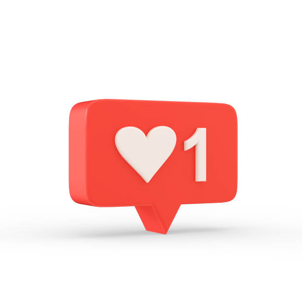 istock Speech Bubble with Heart, Social Media Notification Like Icon, White Background 1347121826