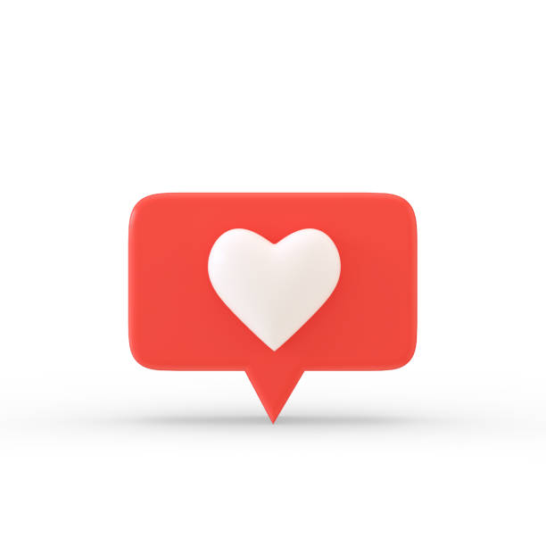 istock Speech Bubble with Heart, Social Media Notification Like Icon, White Background 1347122366