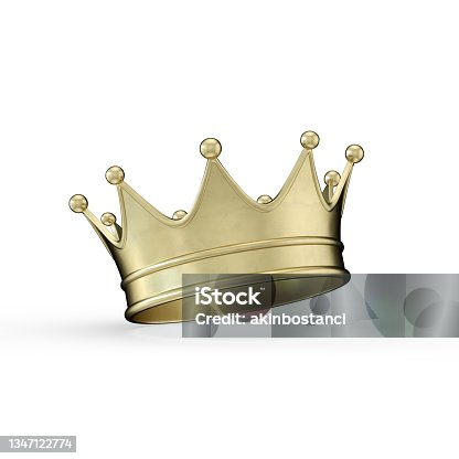 istock Gold Crown, White Background, Success, Victory 1347122774