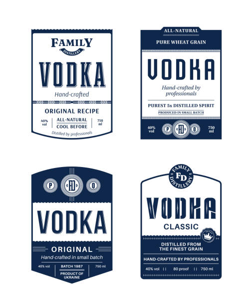 szablony etykiet wódki wektorowej - vodka stock illustrations