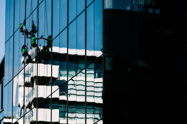 istock Abstract view of office building and reflection 1347128806