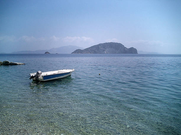 Boat in Greece stock photo