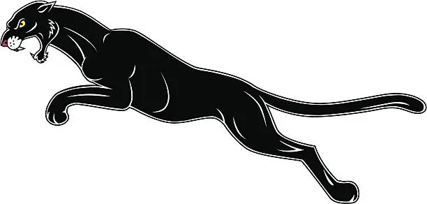 Vector illustration of Black panther tattoo