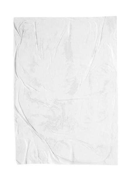 istock Blank white crumpled and creased paper poster texture isolated on white background 1347145524
