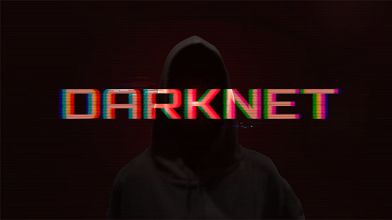 Darknet Concept. Dark BG with Glitch