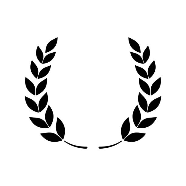 bildbanksillustrationer, clip art samt tecknat material och ikoner med laurel wreath - symbol of victory and power flat vector icon for apps and websites - tuff bergart