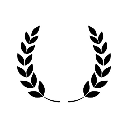 Laurel wreath - symbol of victory and power flat vector icon for apps and websites