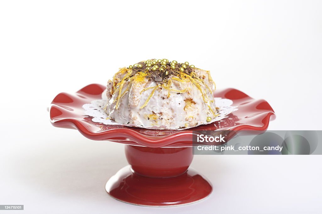 Cake Series Single iced cake with gold, chocolate and lemon sprinkles. Cake Stock Photo