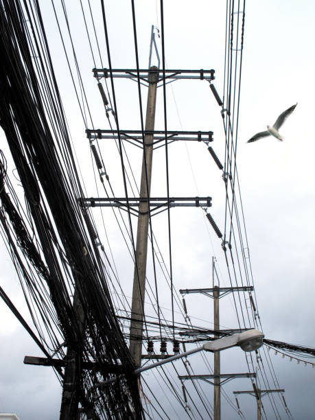 istock Close up old electricity power lines 1347152072