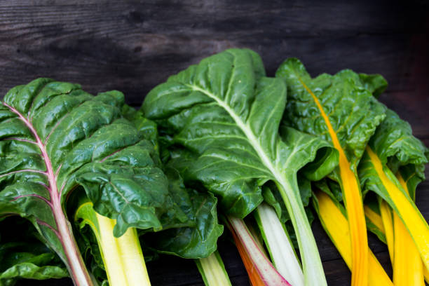 istock Multicolored chard leaves from the organic garden 1347155451