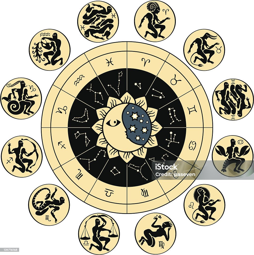 horoscope животных люди - Векторная графика Баран роялти-фри