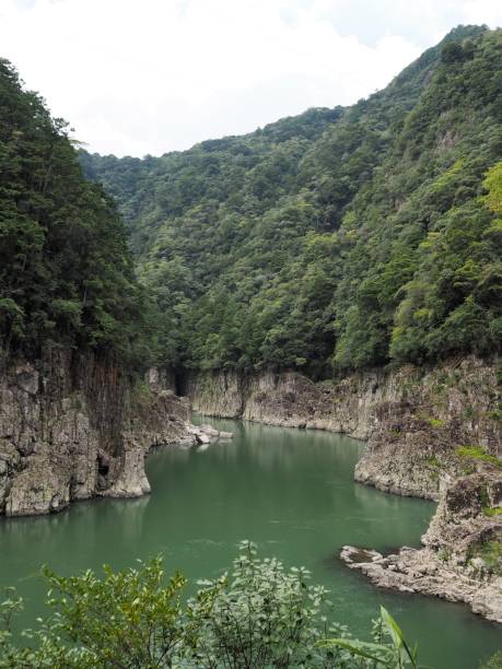 istock View of beautiful valley with green river water and steep cliffs 1347162769