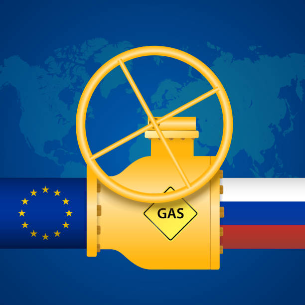 ilustrações de stock, clip art, desenhos animados e ícones de gas industry, gas transport system, gas relationship between russia and european union - russia
