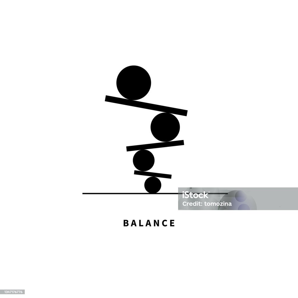 Balance symbol. Harmony sign. Stability icon - Royalty-free Denge Vector Art