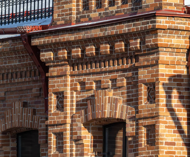 istock Fragment of a 19th century brick wall 1347177534