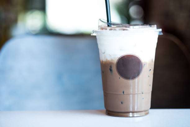 istock Fresh iced coffee Mocha with the empty template logo 1347177873
