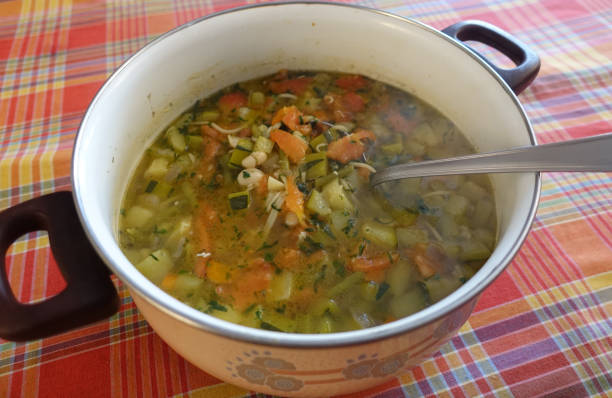istock Pesto soup cooked in a pot  Ready to serve soup 1347180733