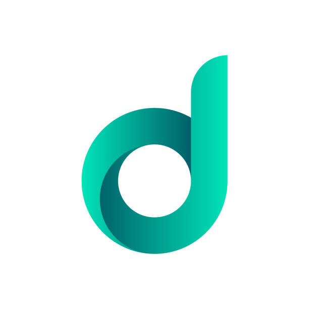 Letter D Typography Logotype Green Blue Letter D Logo Greenblue Gradient  Stock Illustration - Download Image Now - iStock