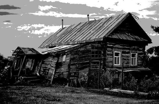 Abandoned house in Sweden, grunge style photo.