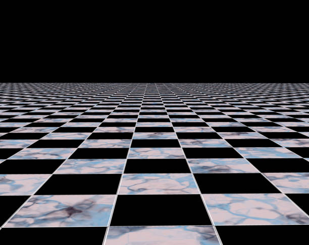 istock chess field on a black background to the horizon 1347184424