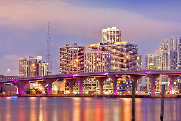 istock Miami Florida, dowtown buildings at sunset 134718582