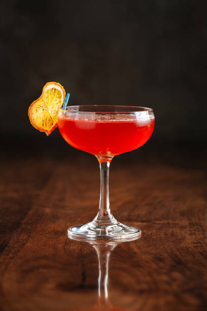 istock Sweet cocktail on the wooden table with reflection 1347187657